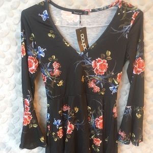 Boohoo floral printed skater dress